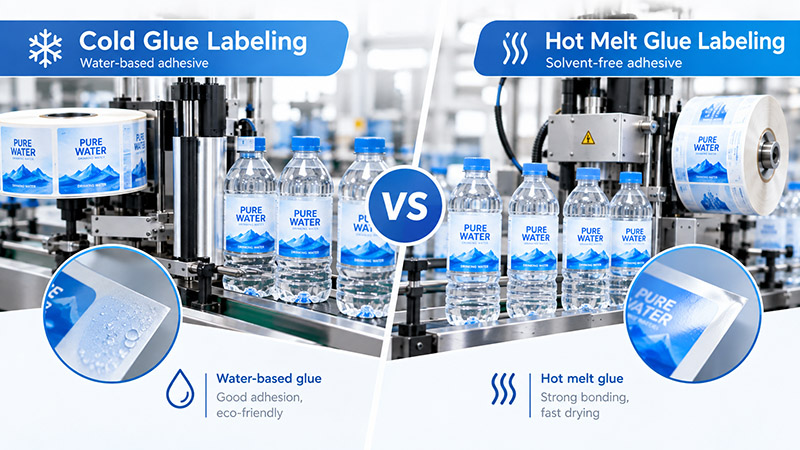 Cold Glue vs Hot Melt Labeling: Paper, Film and Where Each Wins